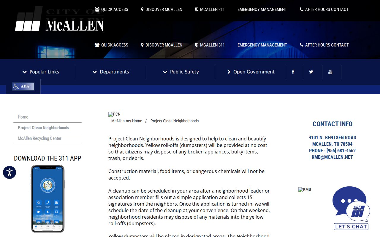 McAllen neighbor community research through Project Clean Neighborhoods