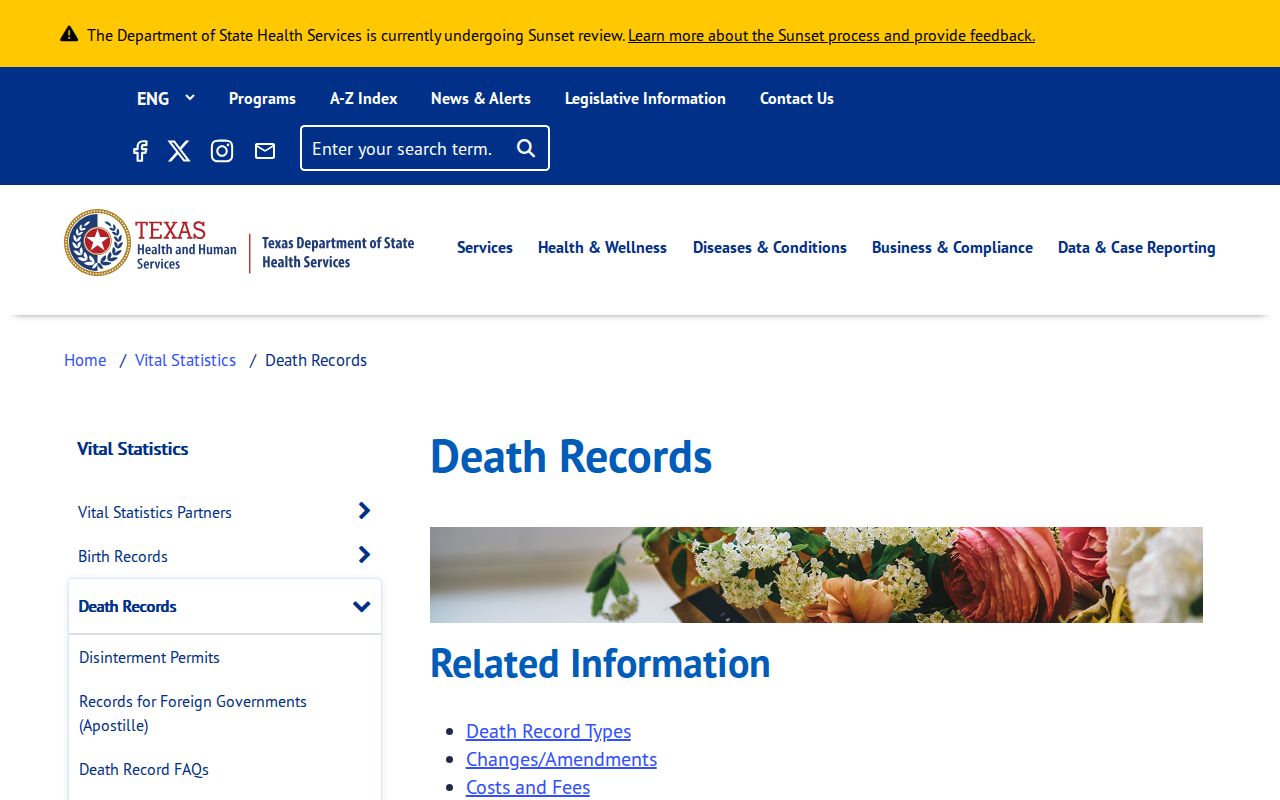 McAllen residents directory Texas vital records ordering information
